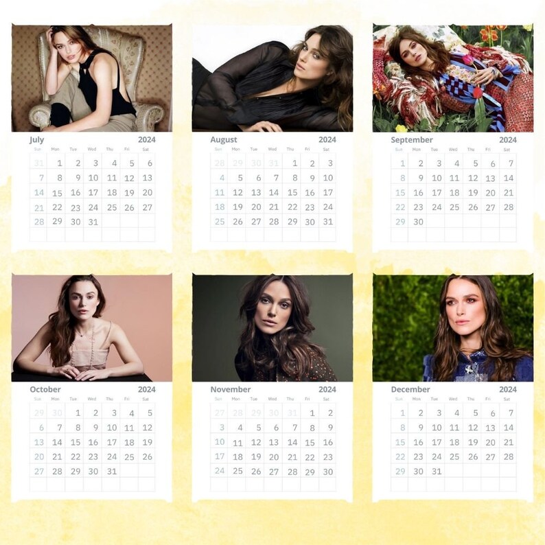 Keira Knightley Calendar 2024 Wall Calendar Gift for Her Etsy