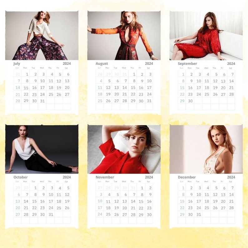 Lily James Calendar 2024 Wall Calendar Gift for Her Etsy Australia