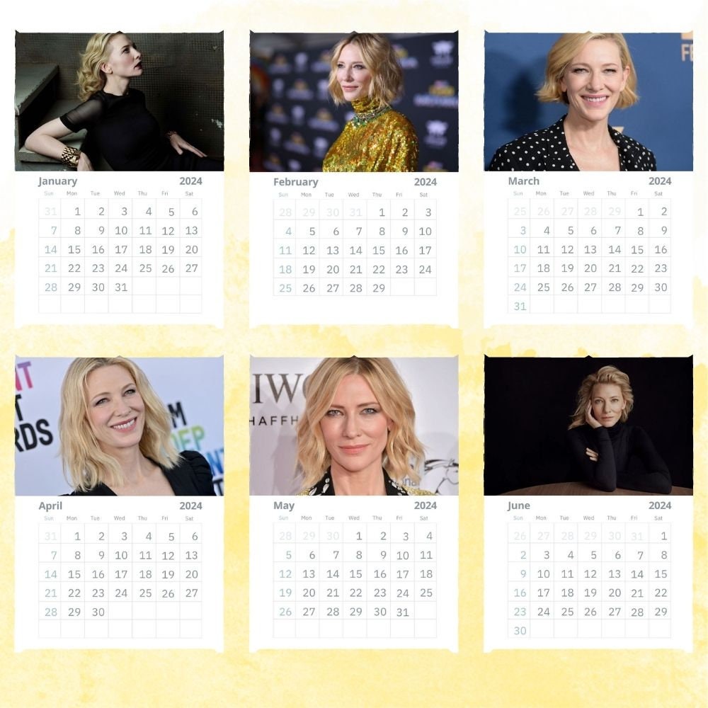 Cate Blanchett Calendar 2024 Wall Calendar Gift for Her Etsy