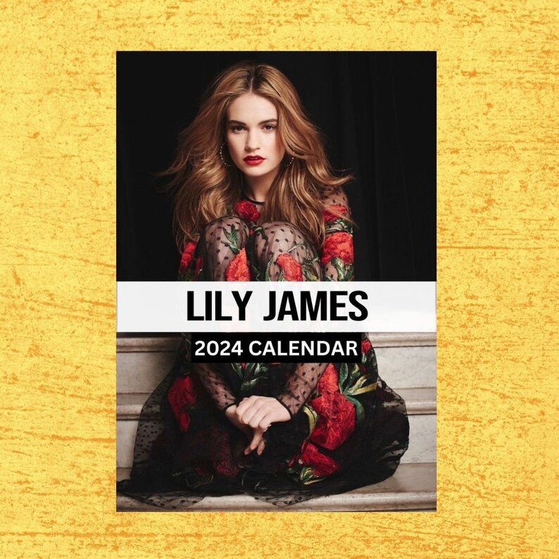 Lily James Calendar 2024 Wall Calendar Gift for Her Etsy Australia