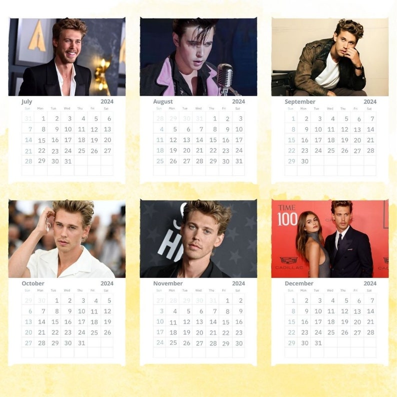 Austin Butler Calendar 2024 Wall Calendar Gift for Her Etsy Canada