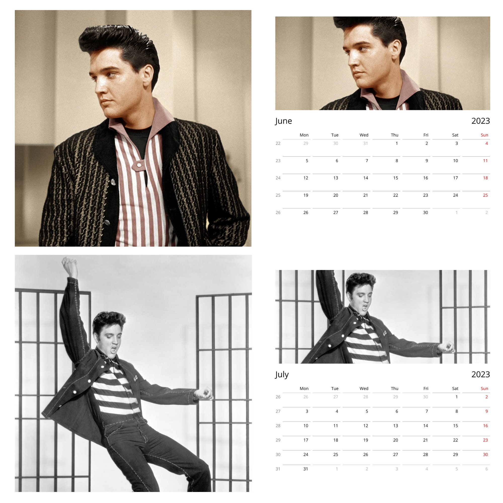 Elvis Presley Wall Calendars Etsy