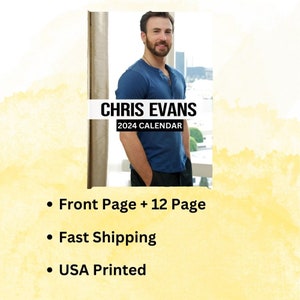 Chris Evans Calendar 2024 Wall Calendar Gift for Her - Etsy