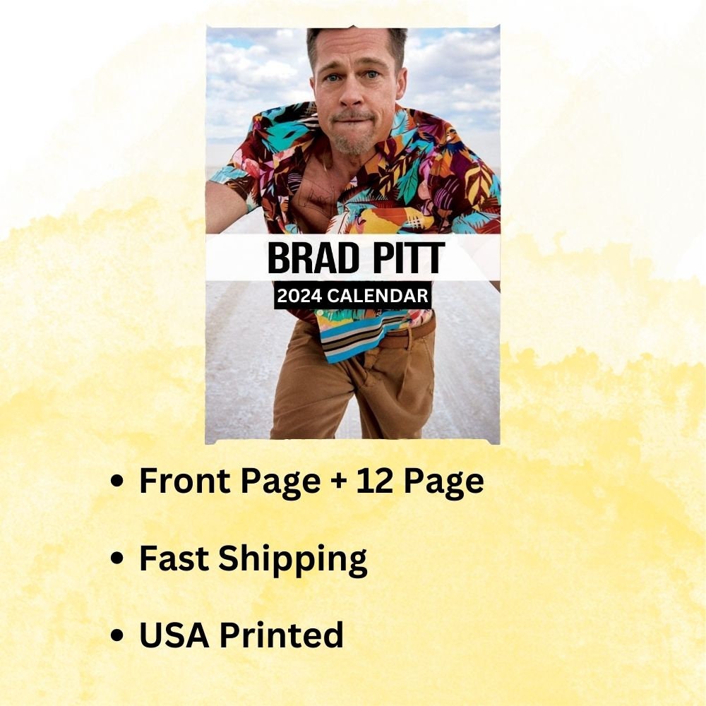 Brad Pitt Calendar 2024 Wall Calendar Gift for Her sold by