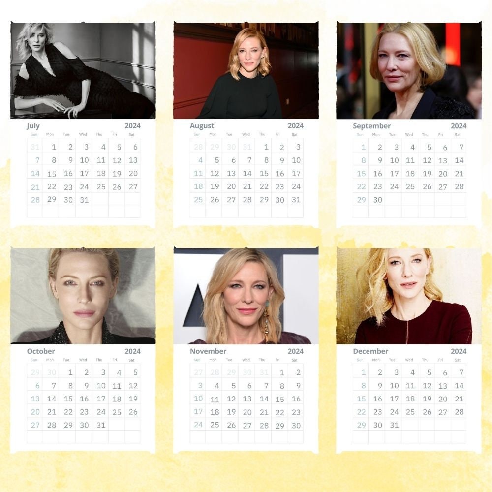 Cate Blanchett Calendar 2024 Wall Calendar Gift for Her Etsy