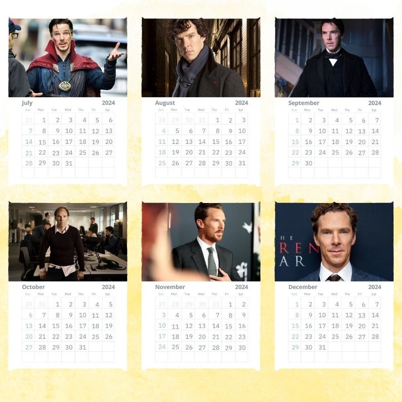 Benedict Cumberbatch Calendar 2024 Wall Calendar Gift for Etsy