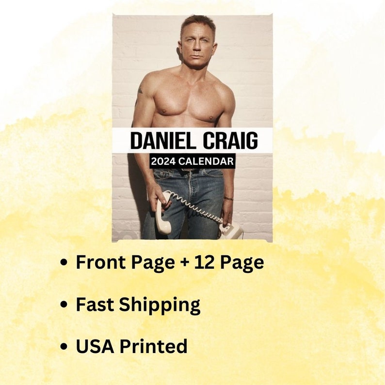 Daniel Craig Calendar 2024 Wall Calendar Gift for Her Etsy