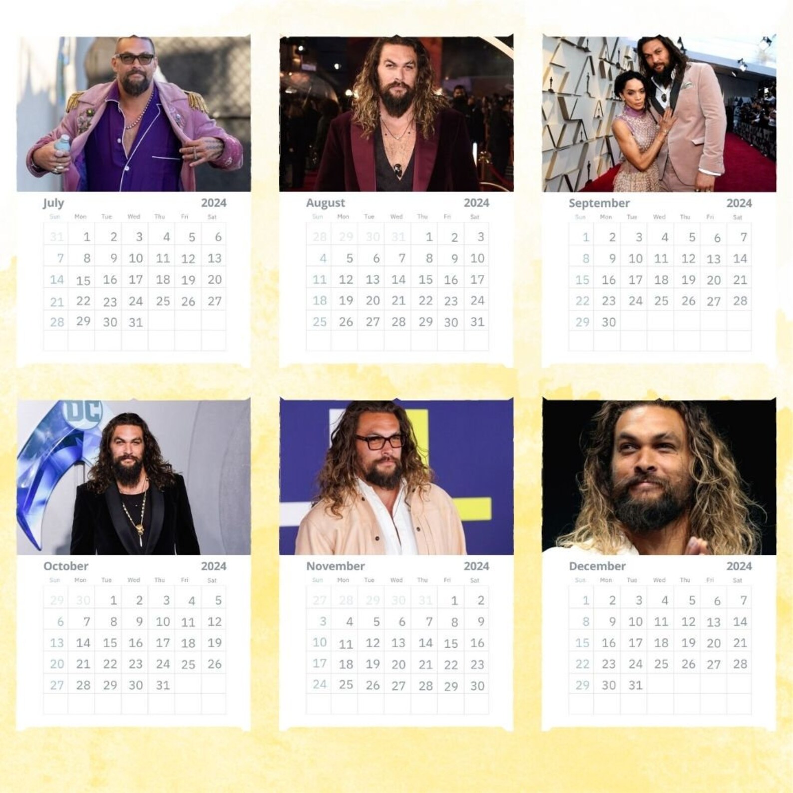 Jason Momoa Calendar 2024 Vol 2 Wall Calendar Gift for Her Etsy Australia
