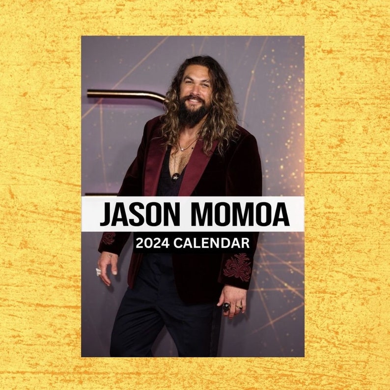 Jason Momoa Calendar 2024 Wall Calendar Gift for Her Etsy