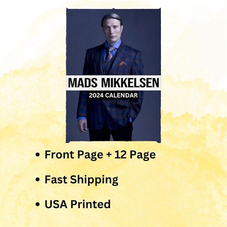 Mads Mikkelsen Calendar 2024 Wall Calendar Gift for Her Etsy