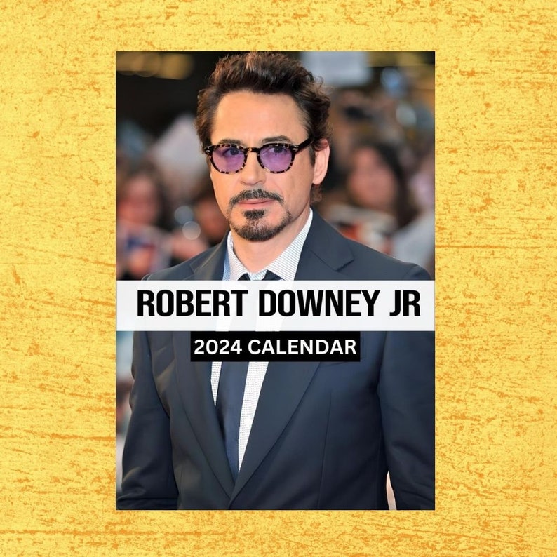 Robert Downey Jr Calendar 2024 Wall Calendar Gift for Her Etsy Portugal