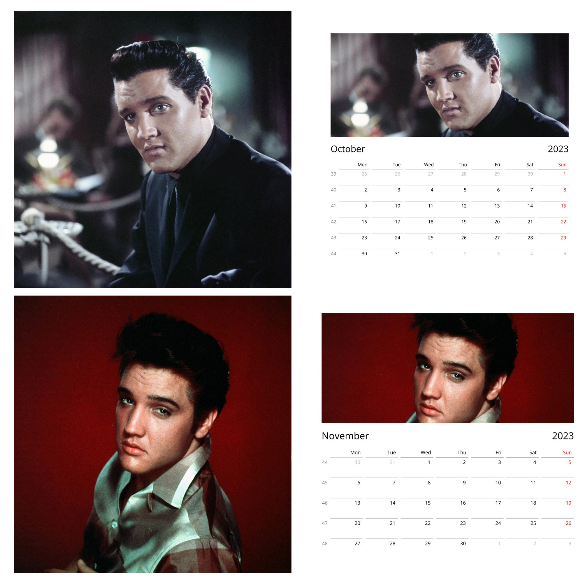 Elvis Presley Wall Calendars Etsy