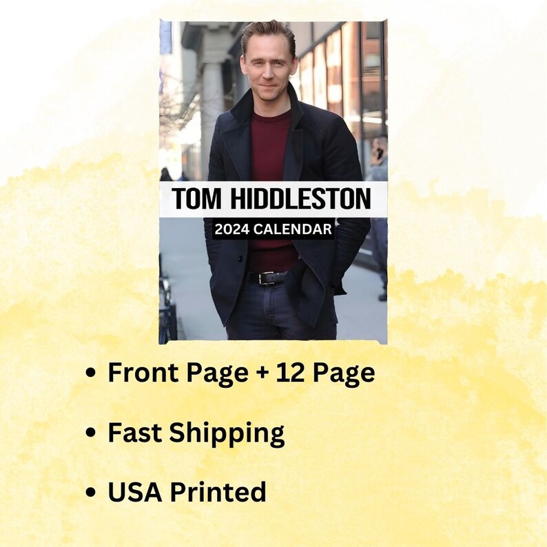 Tom Hiddleston Calendar 2024 Wall Calendar Gift for Her Etsy