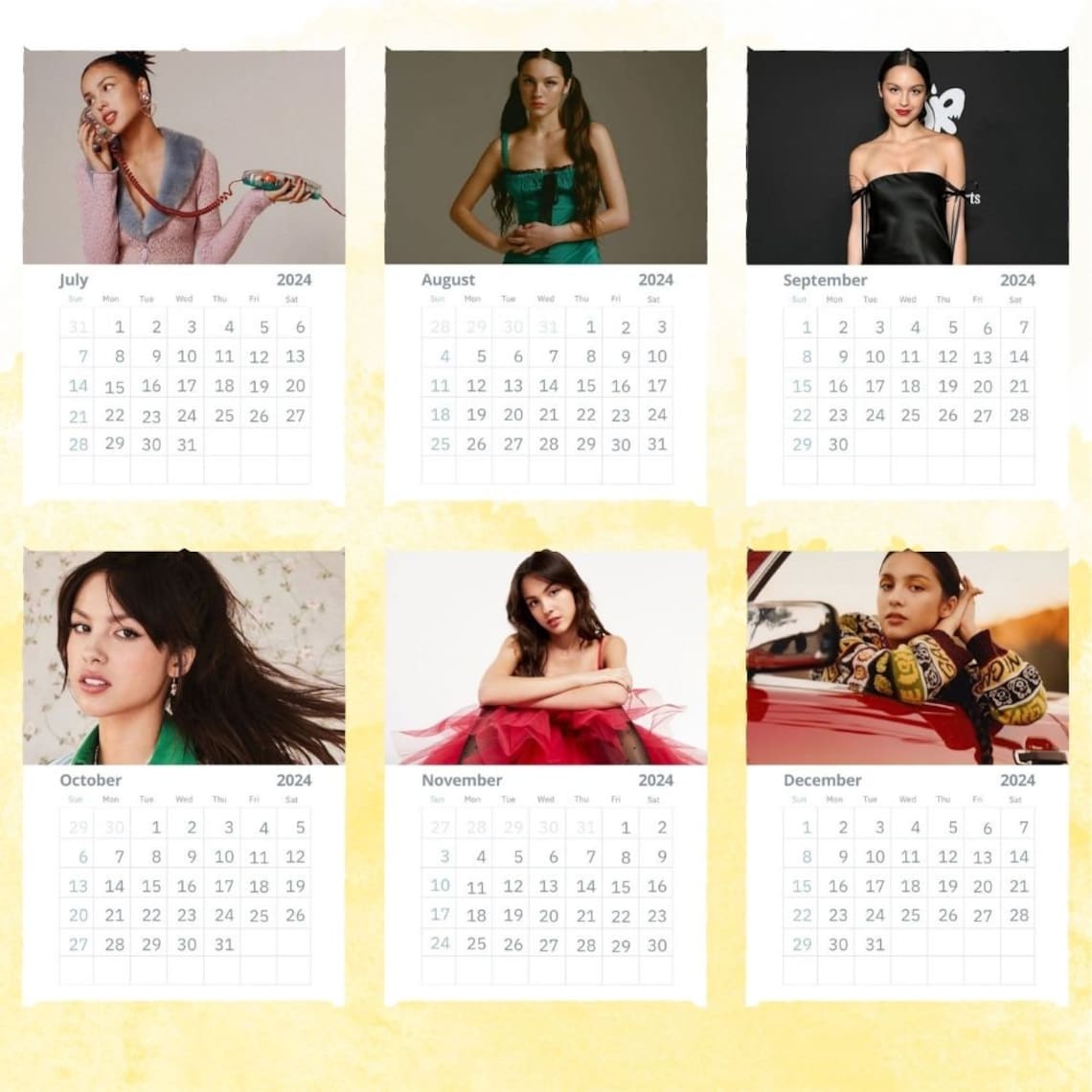 Olivia Rodrigo Calendar 2024 Wall Calendar Gift for Her Etsy Singapore