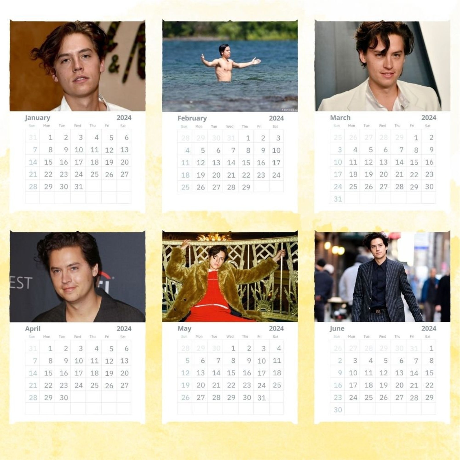 Cole Sprouse Calendar 2024 Vol 2 Wall Calendar Gift for Etsy