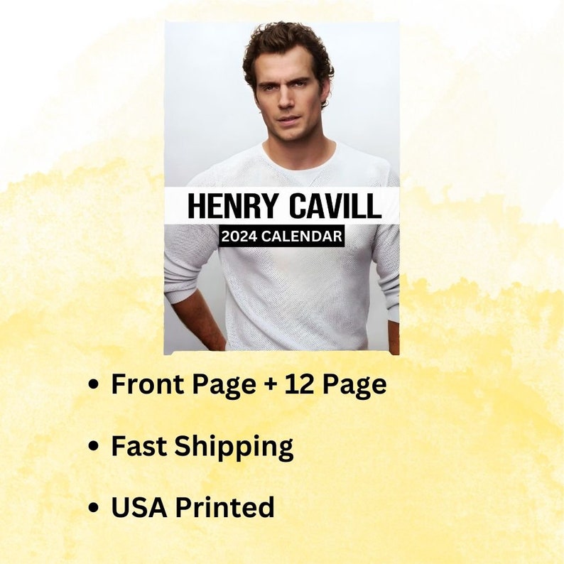 Henry Cavill Calendar 2024 Wall Calendar Gift For Her Etsy