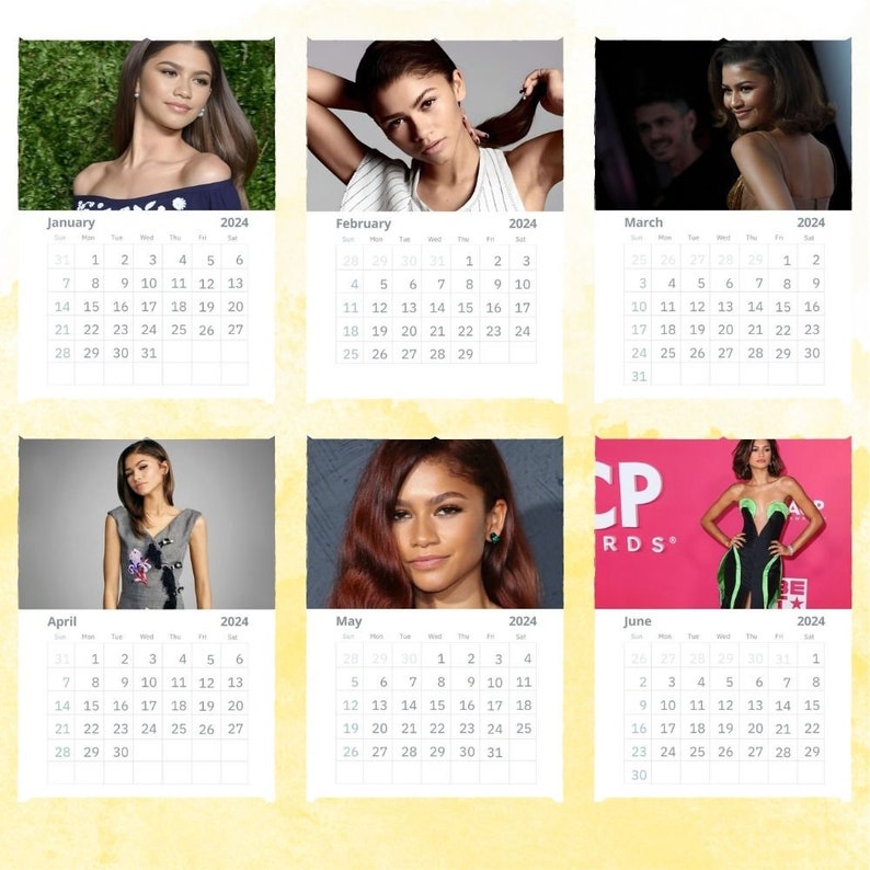 Zendaya Calendar 2024 Wall Calendar Gift for Her - Etsy Hong Kong