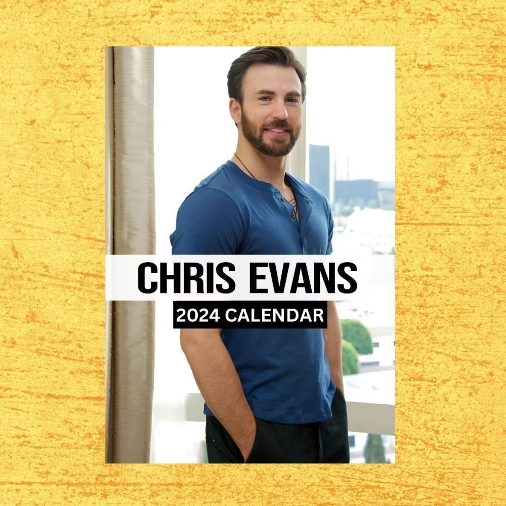 Chris Evans Calendar 2024 Wall Calendar Gift for Her Etsy