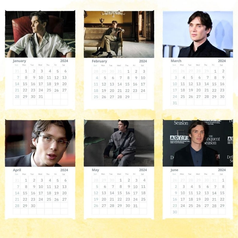 Cillian Murphy Calendar 2025 Wall Calendar Gift for Her Etsy