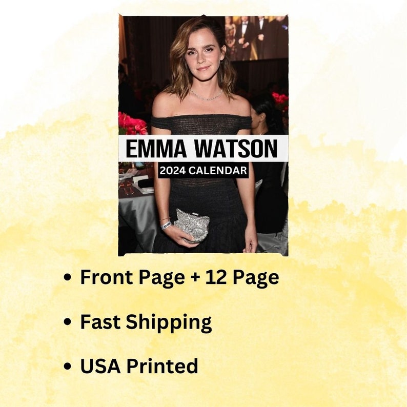 Emma Watson Calendar 2024 Wall Calendar Gift for Her Etsy