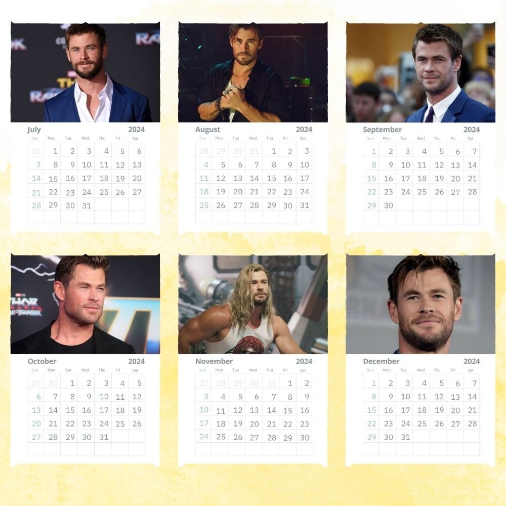 Chris Hemsworth Calendar 2024 Wall Calendar Gift for Her Etsy New Zealand