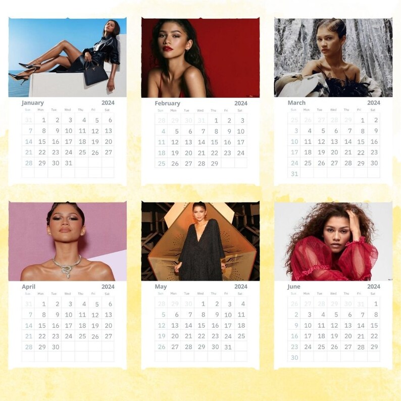 Zendaya Calendar 2024 Wall Calendar Gift for Her - Etsy