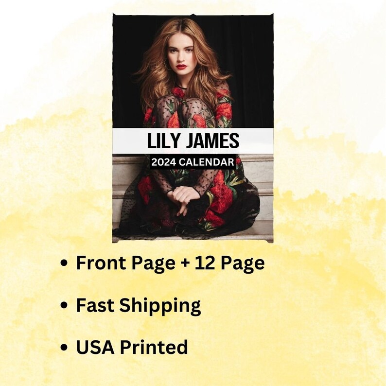Lily James Calendar 2024 Wall Calendar Gift for Her - Etsy Australia