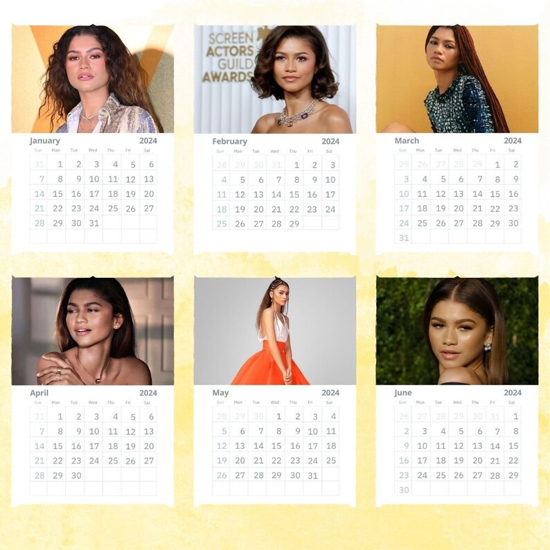 Zendaya Calendar 2024 Vol 2 Wall Calendar Gift for Her Etsy Ireland