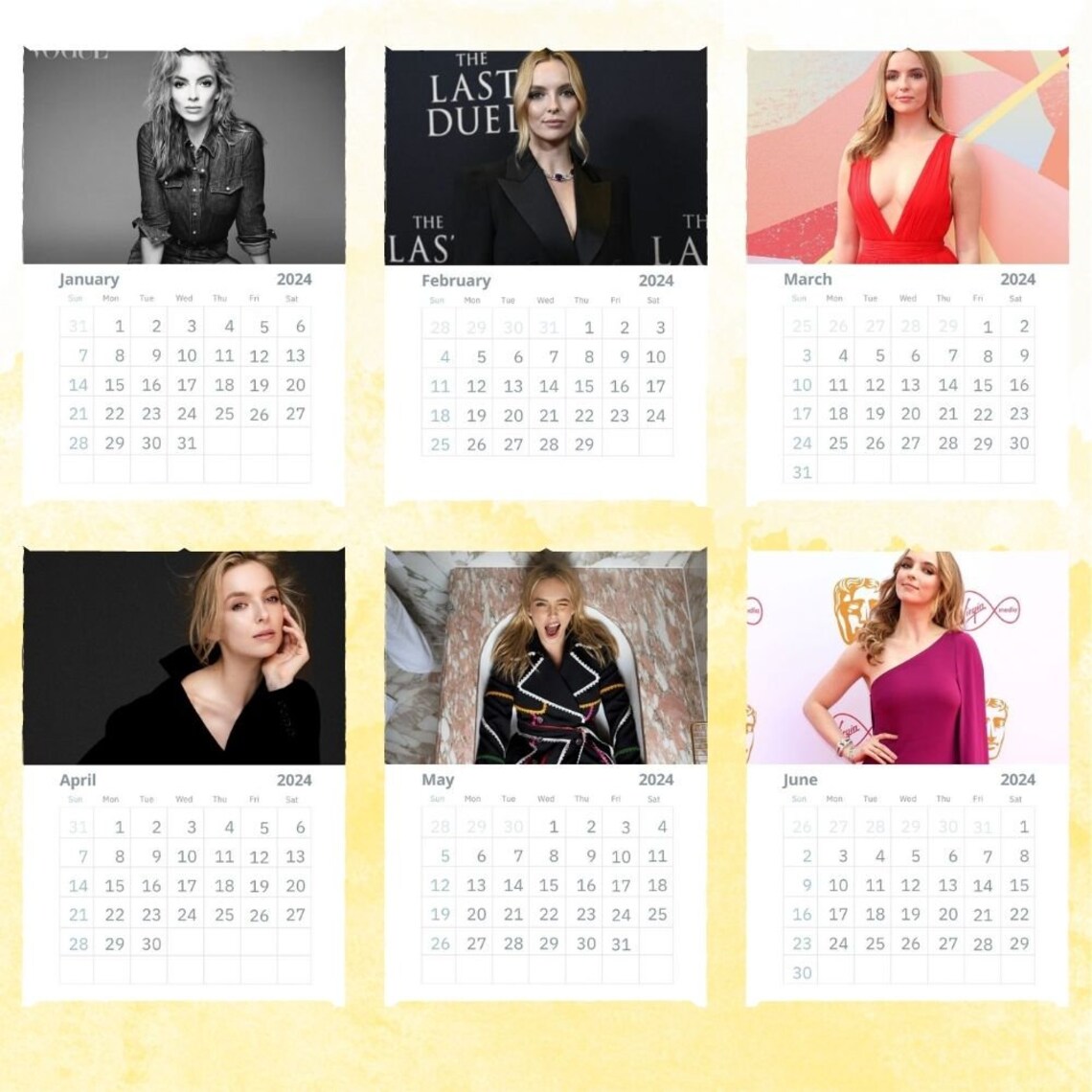 Jodie Comer Calendar 2024 Wall Calendar Gift for Her - Etsy Australia