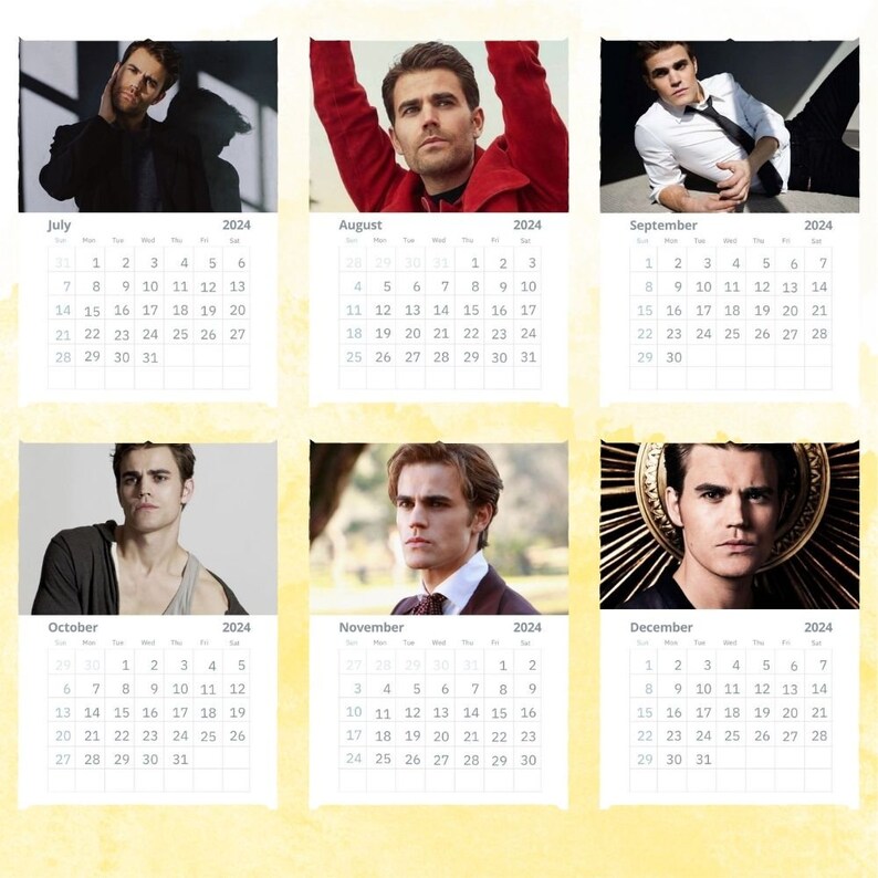 Paul Wesley Calendar 2024 Wall Calendar Gift for Her Etsy