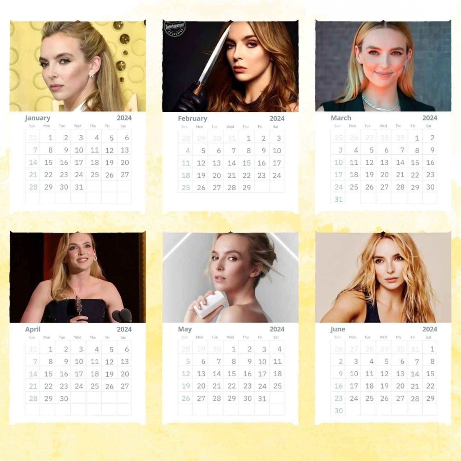Jodie Comer Calendar 2024 Wall Calendar Gift for Her - Etsy Singapore