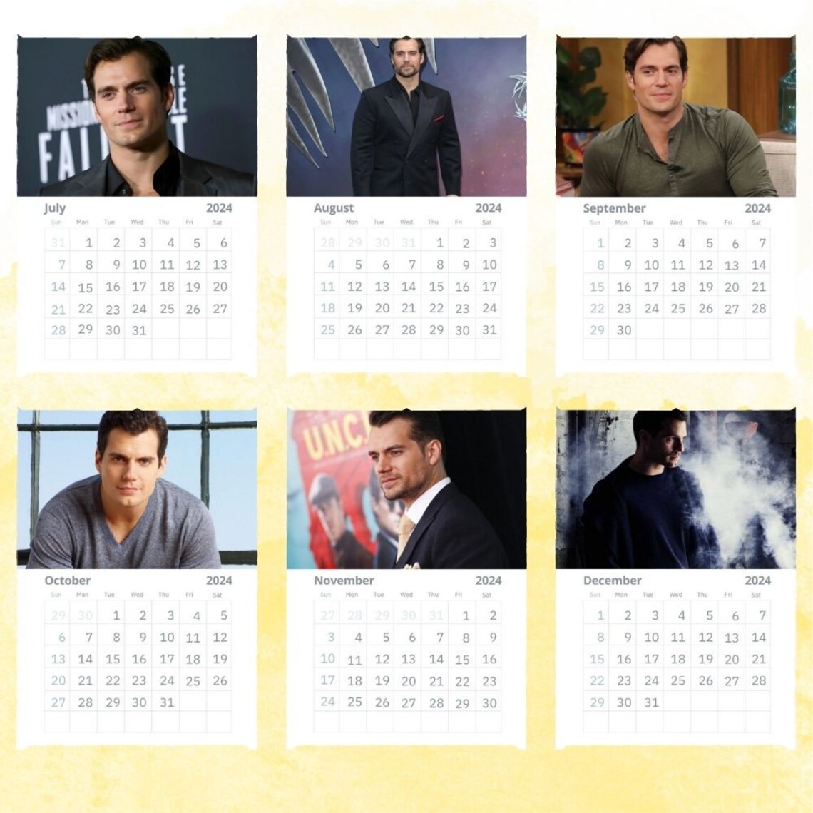 Henry Cavill Calendar 2024 Wall Calendar Gift for Her Etsy Canada