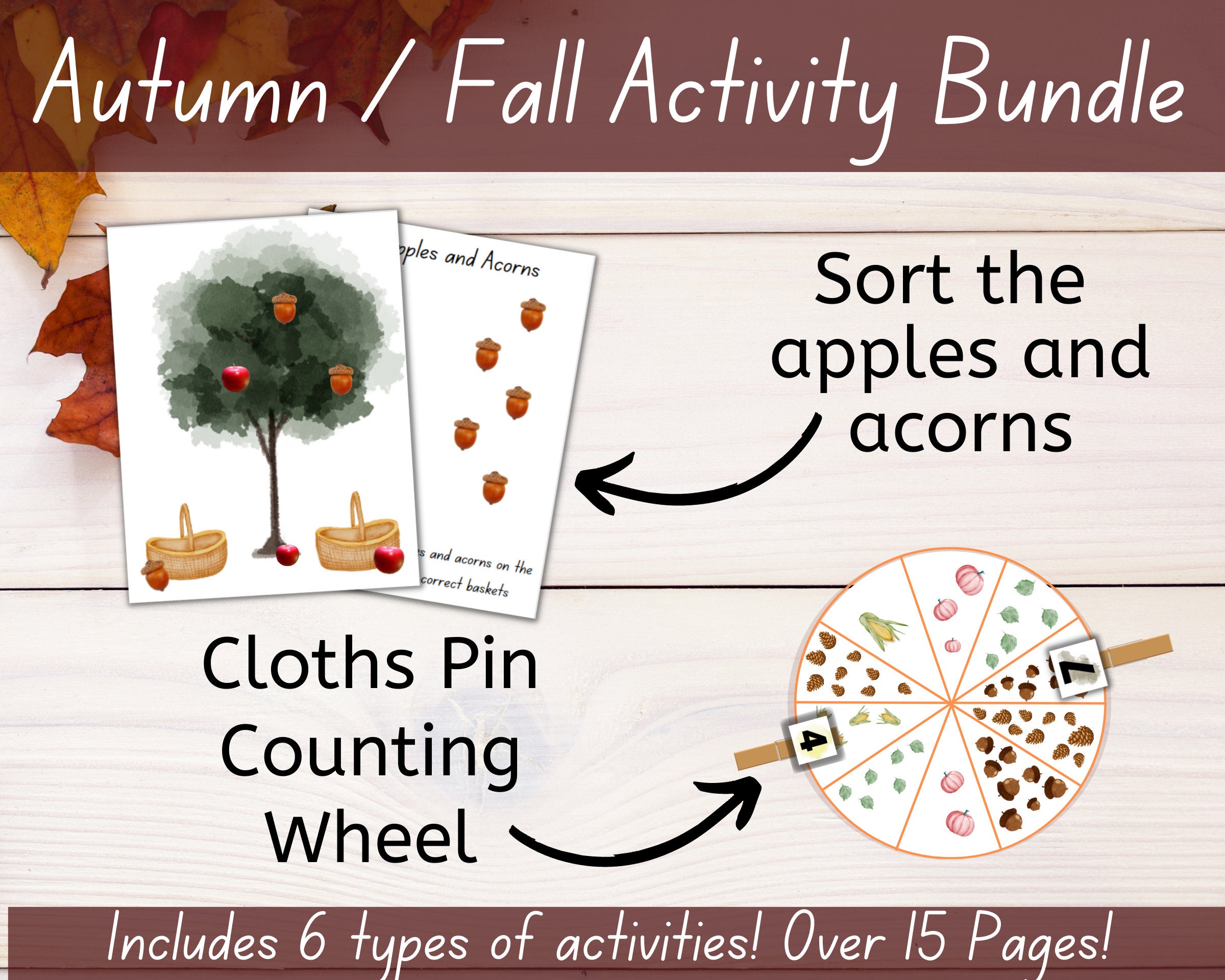 Autumn / Fall Activity Bundle Set, Hands on Learning, Montessori ...