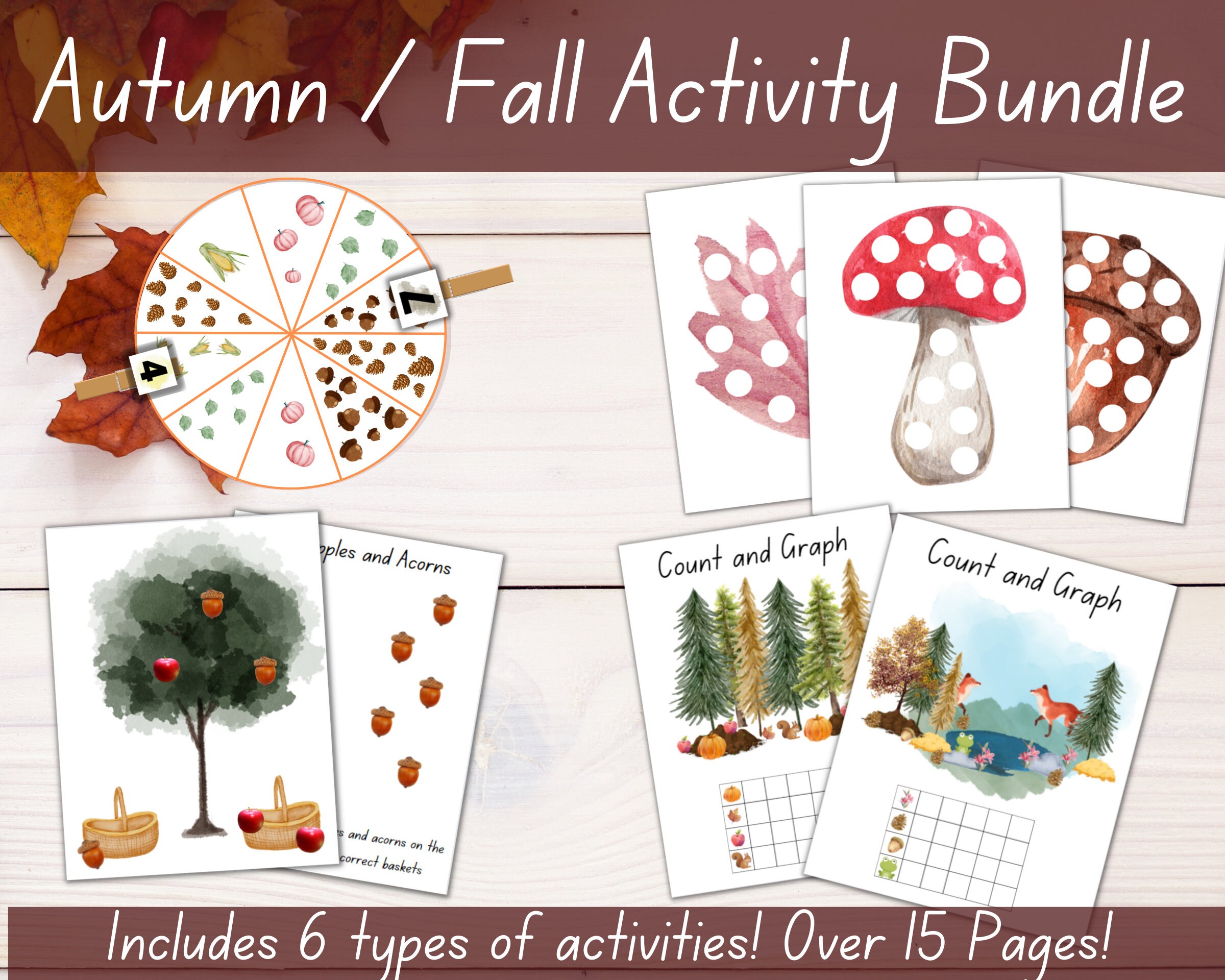 Autumn / Fall Activity Bundle Set, Hands on Learning, Montessori ...