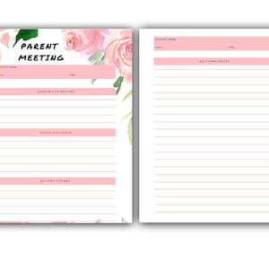 Parent Meeting Form! Digital Print File! teacher Planner!