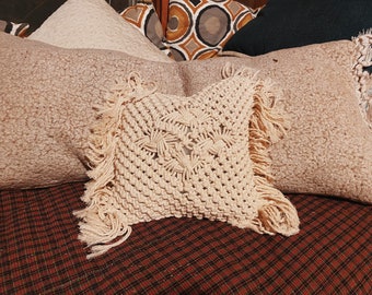 Handmade Macrame Throw Pillow