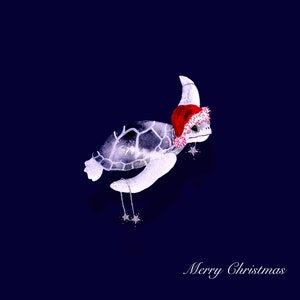 Meeresschildkröte Weihnachtsgruß-Karte
