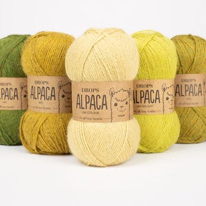 LIQUIDAÇÃO, Fio de tricô de alpaca superfino e macio, Drops alpaca, 19 cores, 51 g/168 m, Fio de fibra natural
