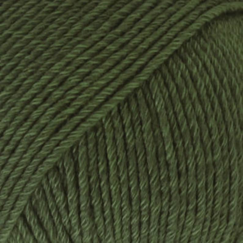 May include: A skein of dark green yarn.