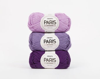DROPS PARIS - Baumwollgarn - DK Garn - Kammgarn aus Baumwolle (50g/75m)