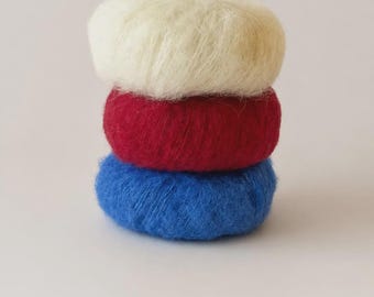 DROPS Brushed Alpaca Silk Yarn, Soft Fluffy Blend (25g/0.88 oz)