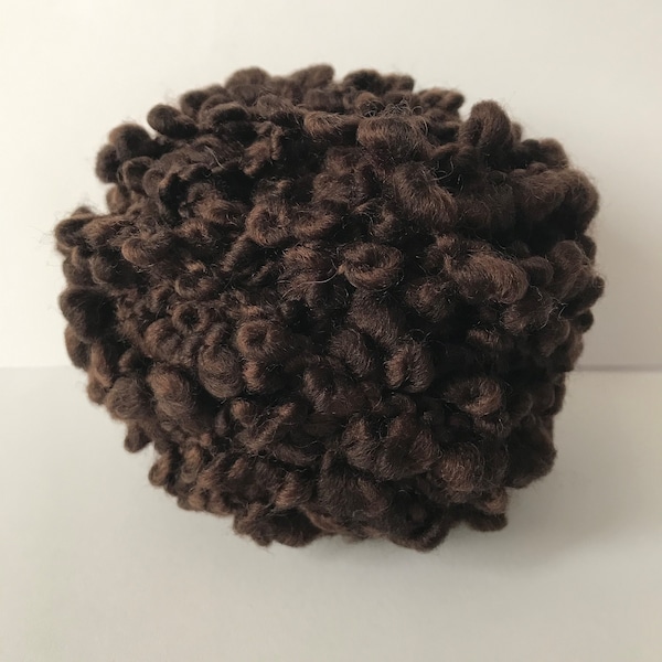 Brown yarn, Effect yarn, Boucle merino knitting yarn, Chunky wool, Italian merino wool, Yarn for quick knits, GLAM