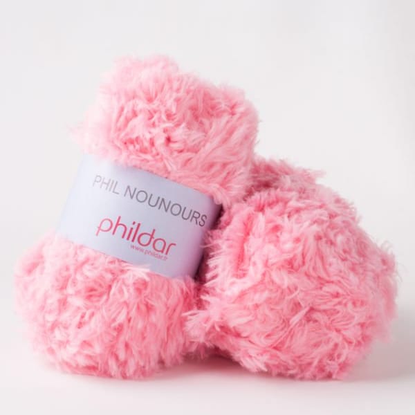 Phil NOUNOURS (7 colors), Soft yarn, Polyamide yarn, Furry yarn, Fluffy yarn, Chunky yarn, Teddy bear yarn, Yarn for toys