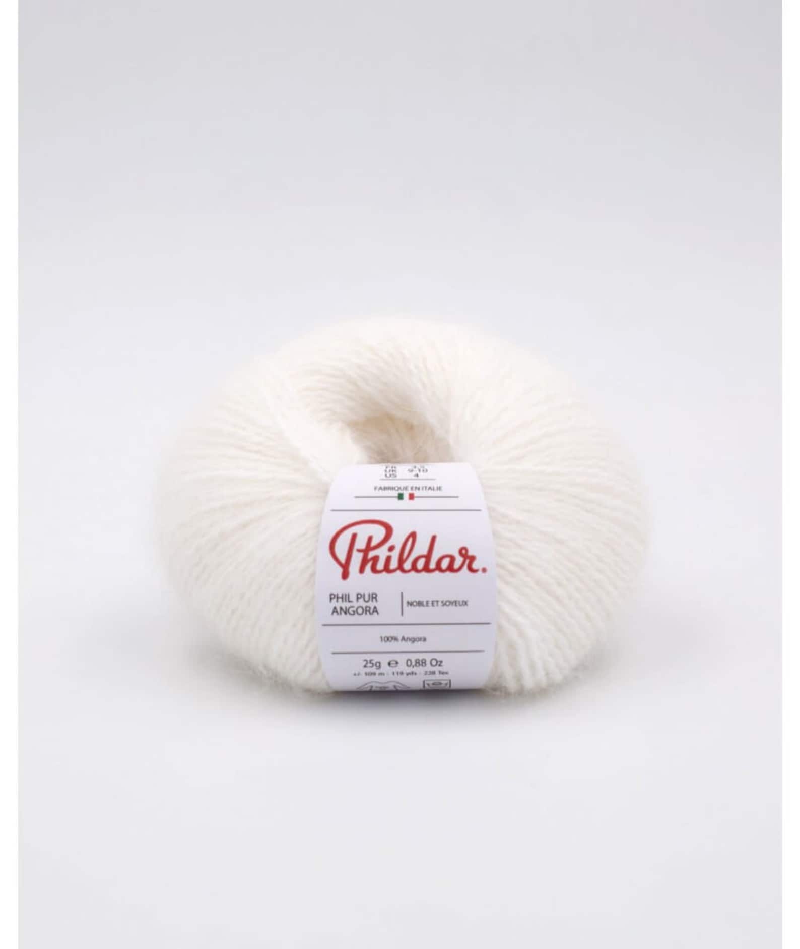 Phil Pur Angora Yarn, 100% Rabbit Angora, Quality (25g/109m; 0.88oz/119 ...