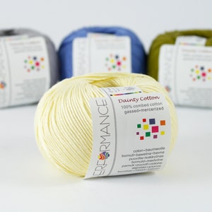 Soft cotton yarn, 3 COLORS, 50g/155m, 1.75 oz./169 yards, mercerized cotton yarn, sport yarn, fine cotton yarn, Dainty