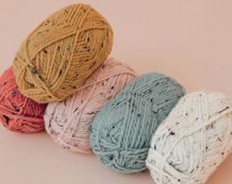 Tweed yarn, 6 colors, Wool acrylic blend yarn, Yarn for kids, P Tweedy MIEL,  Soft and itch free yarn, Budget yarn, Baby yarn