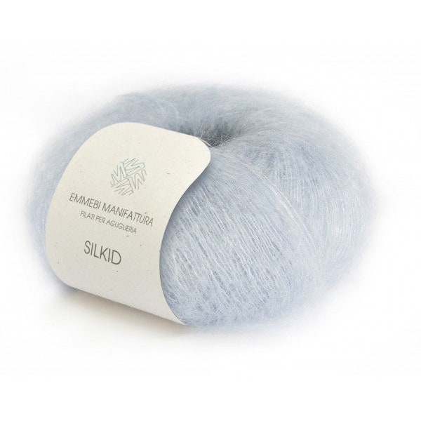 Lace kid mohair silk knitting yarn, SKY BLUE kidsilk mohair, Mohair yarn, Lace weight yarn for shawls, Glossy fluffy