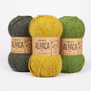 CLEARANCE SALE, Superfine soft alpaca knitting yarn, Drops alpaca, 19 shades, 1.8 oz/182 yards, Natural fiber yarn