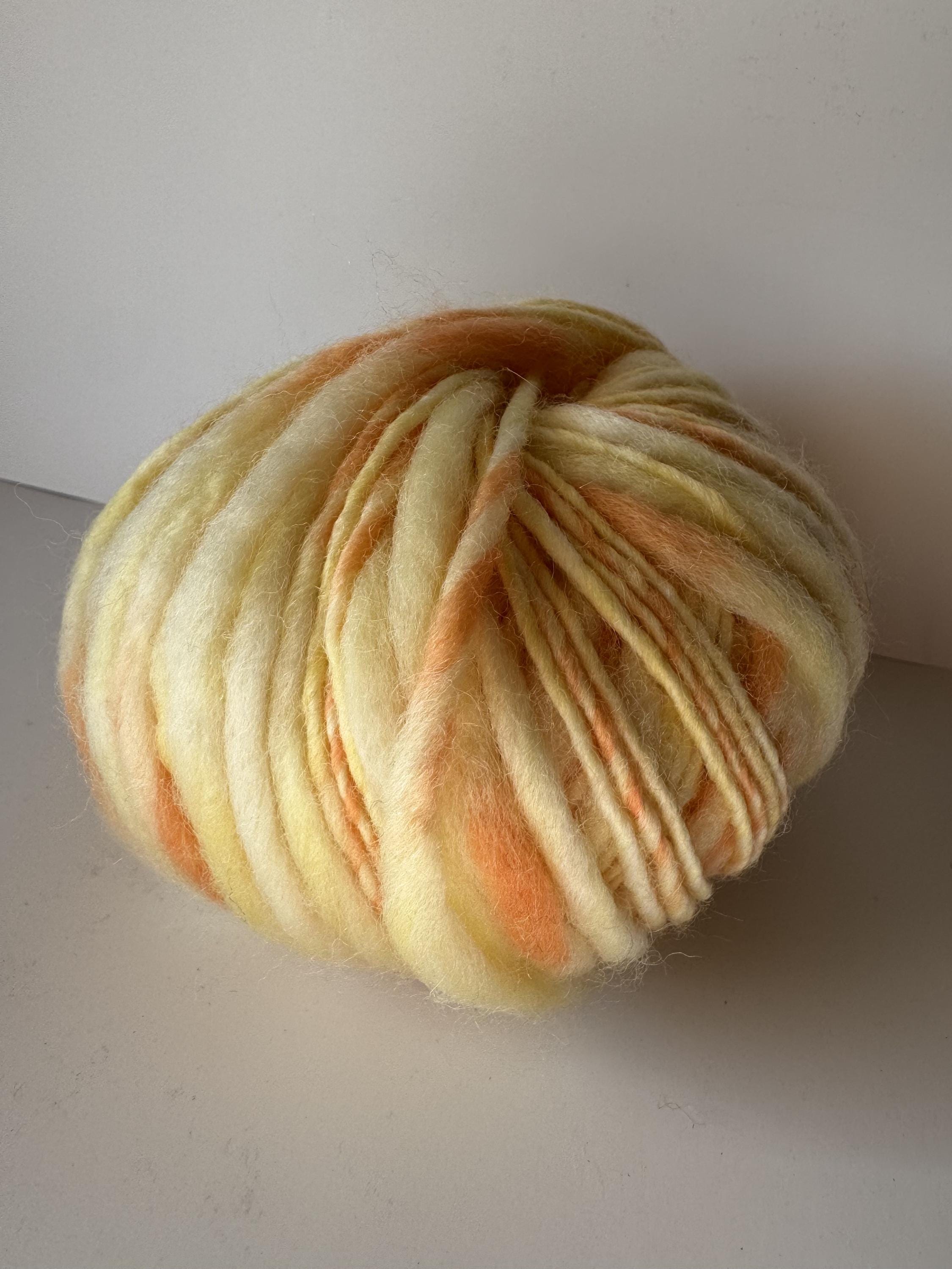 100% Merino Wool Flame Yarn, Thick Slub Texture, Bulky Knitting Yarn - Etsy