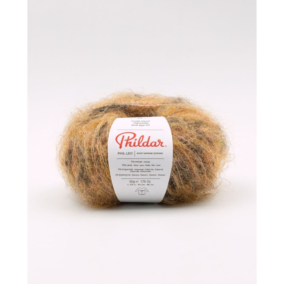Phildar Phil Leo Mohair Blend Yarn, Leopard Print, Soft Knitting Wool